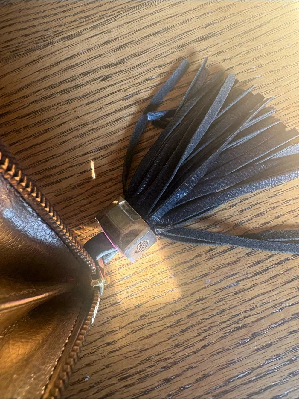 Stella & Dot Snake-Print Zip Wallet - Black & Beige